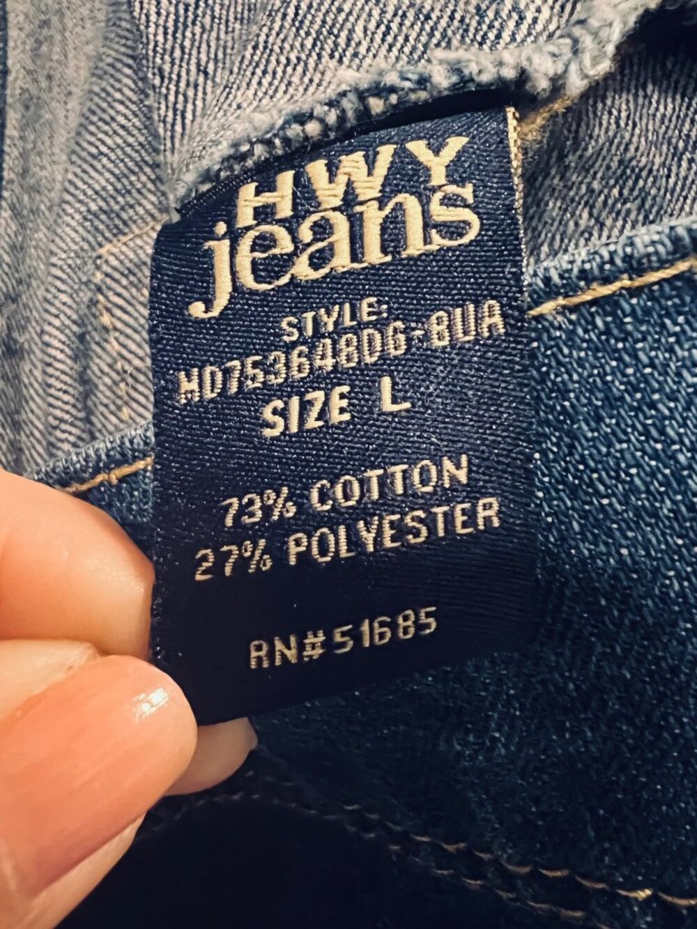 Highway Jeans-Jean Distressed Jacket-Large Jrs.-Blue-Stretch-School-Comfy-Button - Picture 13 of 14